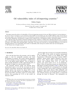 Oil vulnerability index of oil-importing countries