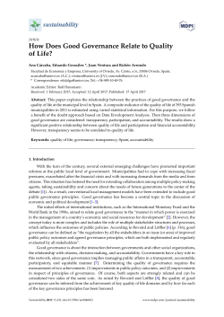 How Does Good Governance Relate to Quality of Life?