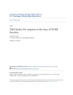 Taft-Hartley Pre-emption in the Area of NLRB Inaction