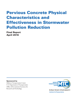 Pervious Concrete Physical Characteristics and Effectiveness in