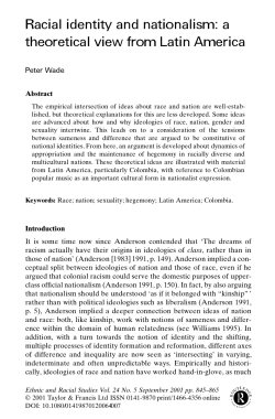 Racial identity and nationalism: a theoretical view from Latin America
