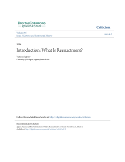 Introduction: What Is Reenactment?