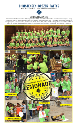 LEMONADE CAMP 2016