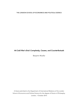 At Cold War`s End: Complexity, Causes, and Counterfactuals