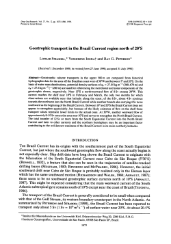 Geostrophic transport in the Brazil Current region north of 20&deg;S