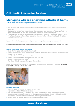 Managing wheeze or asthma attacks at home