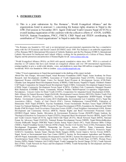 1 I. INTRODUCTIOIN 1) This is a joint submission by Pax Romana 1