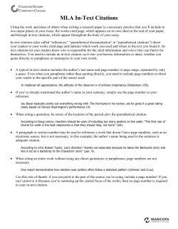 MLA In-Text Citations (8th ed)