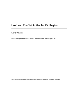 Land and Conflict in the Pacific Region