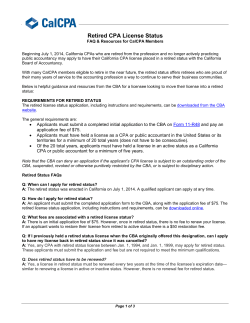 Retired CPA License Status