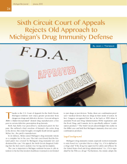Sixth Circuit Court of Appeals Rejects Old Approach to Michigan`s