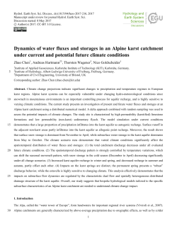 Dynamics of water fluxes and storages in an Alpine karst catchment