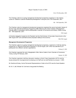 Major Chamber Events of 2001 - Metropolitan Chamber of