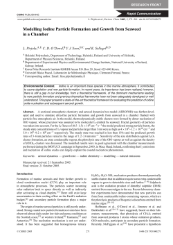 Modelling Iodine Particle Formation and Growth from