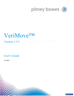 VeriMove User`s Guide - Pitney Bowes Support