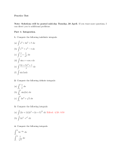 Practice Test Note: Solutions will be posted mid