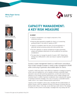 capacity management: a key risk measure