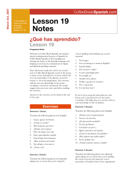 Lesson 19 Notes
