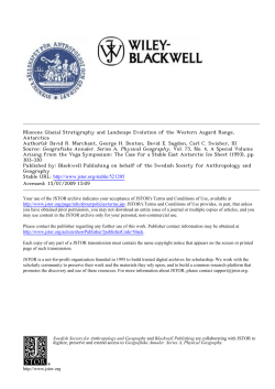 miocene glacial stratigraphy and landscape evolution of