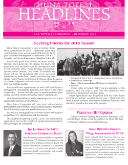 December - Huna Totem Corporation