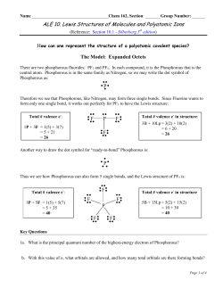 ALE 10. Lewis Structures of Molecules and Polyatomic Ions