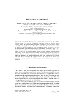 The warming of Lake Tahoe