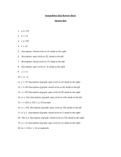 Inequalities Quiz Review Sheet Answer Key 1
