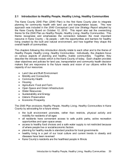 Introduction: Healthy People, Healthy Living