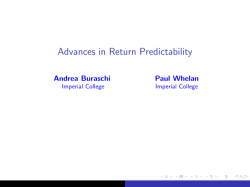 Advances in Return Predictability