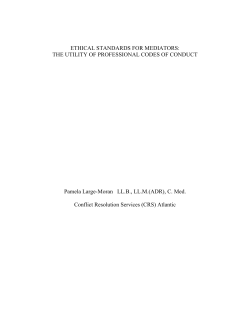 ETHICAL STANDARDS FOR MEDIATORS