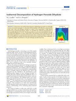 Isothermal Decomposition of Hydrogen Peroxide Dihydrate
