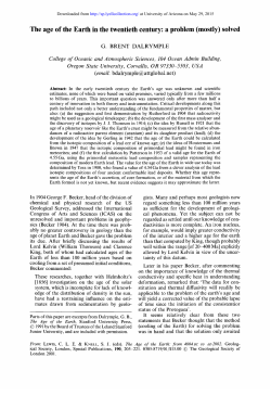 The age of the Earth in the twentieth century: a problem (mostly