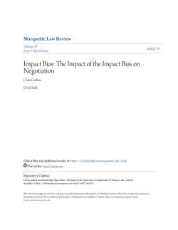 The Impact of the Impact Bias on Negotiation