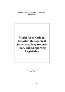 Model for a National Disaster Management