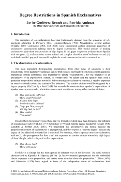Degree Restrictions in Spanish Exclamatives