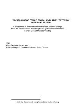 TOWARDS ENDING FEMALE GENITAL MUTILATION / CUTTING IN