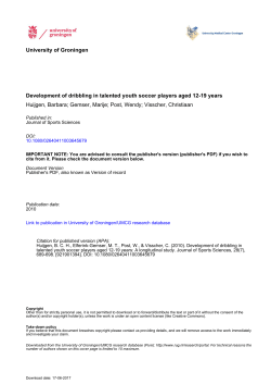 Development of dribbling in talented youth soccer players