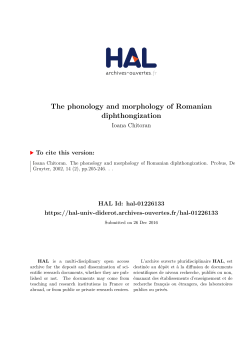 The phonology and morphology of Romanian - HAL