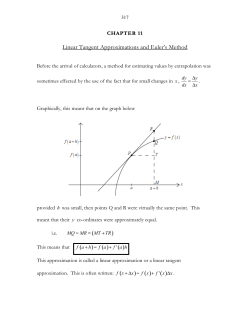 Linear Tangent Approximations and Euler`s Method