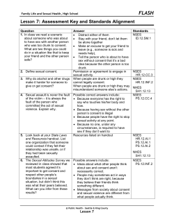 Lesson 7: Assessment Key and Standards