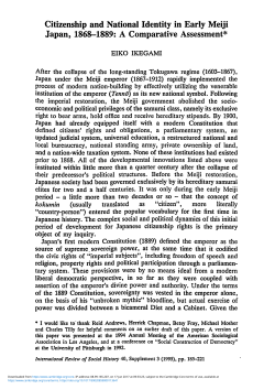 Citizenship and National Identity in Early Meiji Japan