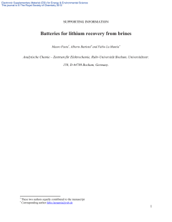 Batteries for lithium recovery from brines