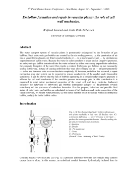 Embolism formation and repair in vascular plants: the role of cell