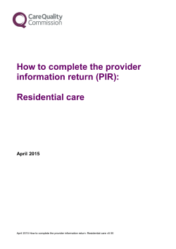 How to complete the provider information return (PIR