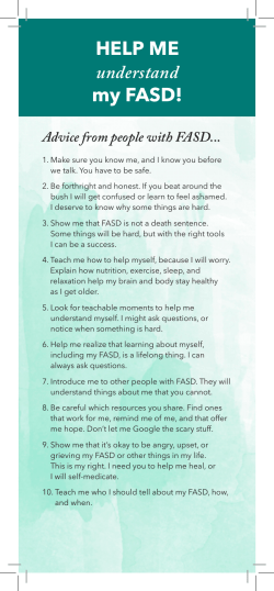 HELP ME my FASD! - The Asante Centre