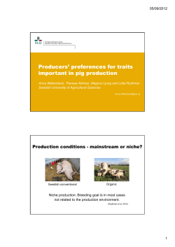 Producers` preferences for traits important in pig production