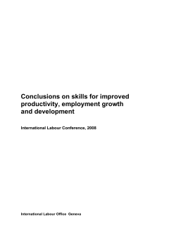 Conclusions on skills for improved productivity