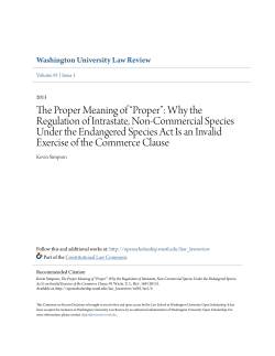 The Proper Meaning of &ldquo;Proper&rdquo;: Why the Regulation of Intrastate