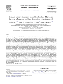 Using a reactive transport model to elucidate differences between