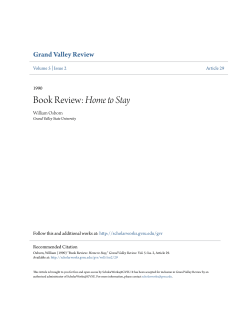Book Review: Home to Stay - ScholarWorks@GVSU